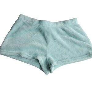 Bobbie Brooks Fleece Pajama Shorts Aqua Teal Blue Green Plush Sz:Small Sleepwear